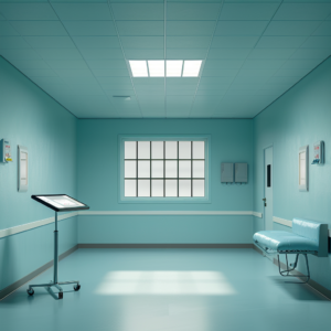 A medical room in a correctional facility.