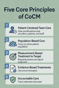 The five parts of Collaborative Care Model.