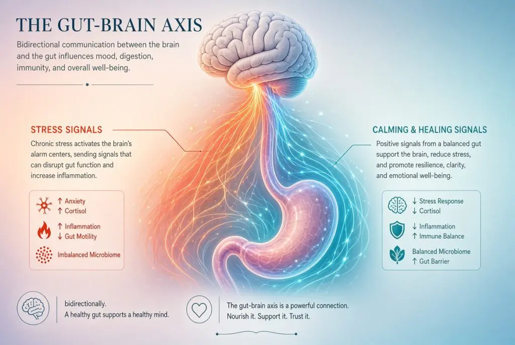 A diagram of brain gut axis.