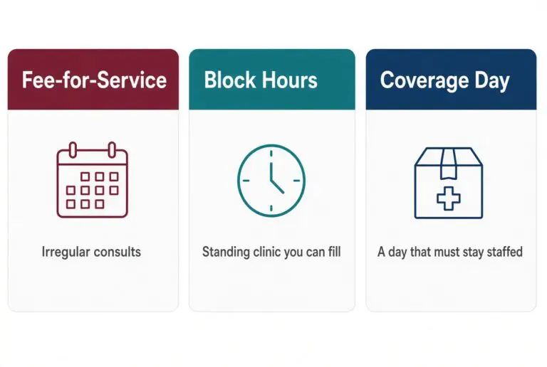 When to choose fee-for-service, block hours, or a coverage day for behavioral health staffing