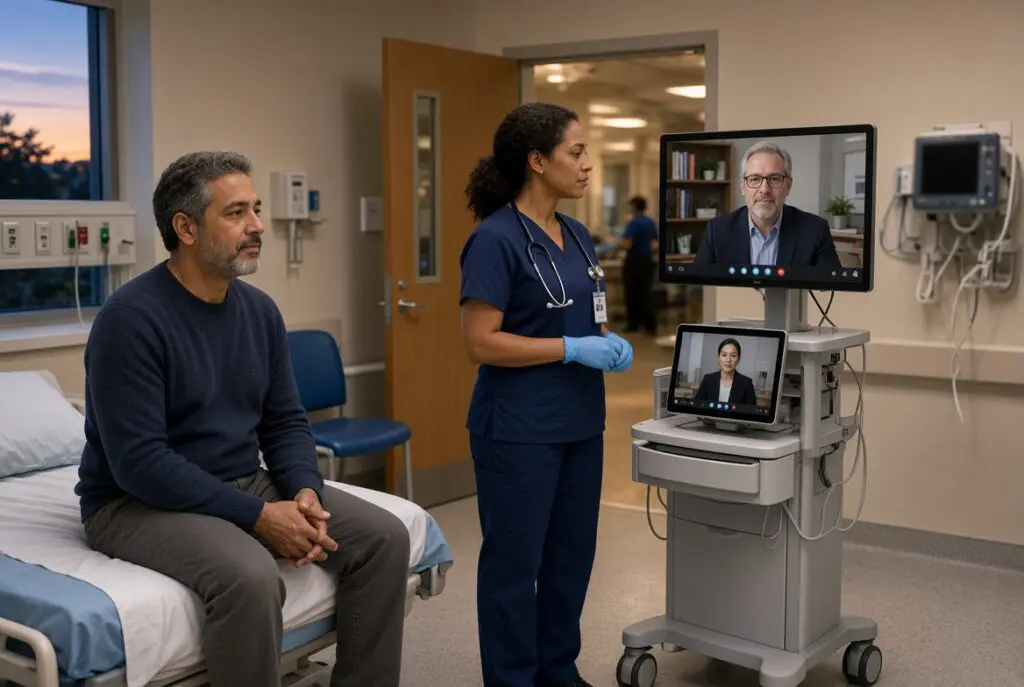 Interpreter-mediated psychiatric evaluation on a FasPsych telepsychiatry video cart in an emergency department