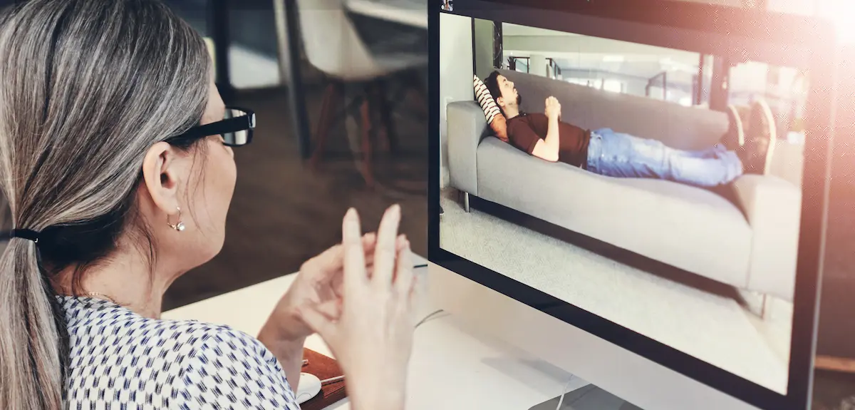 Patient with online psychiatrist making use of on-demand psychiatry services