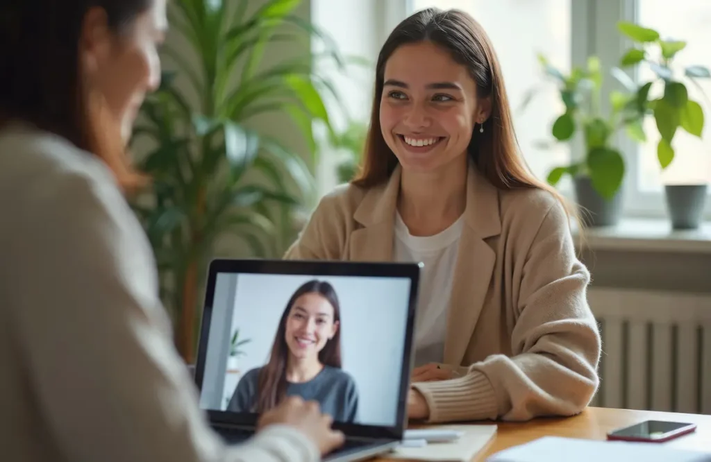 Picture of an online psychiatrist, primary care provider, and patient for the page what is telepsychiatry