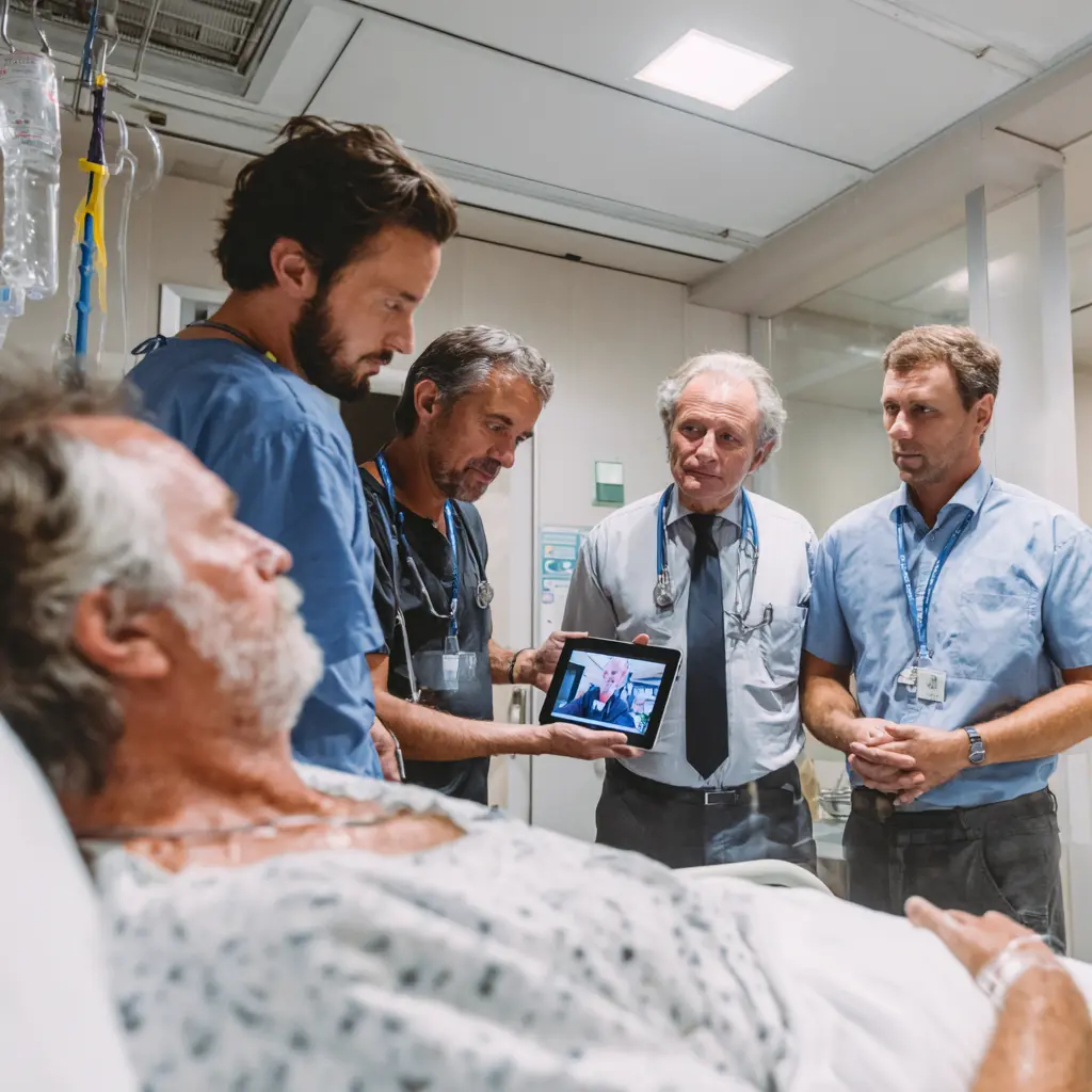 Dual-licensed telehealth provider working with a patient and health care team