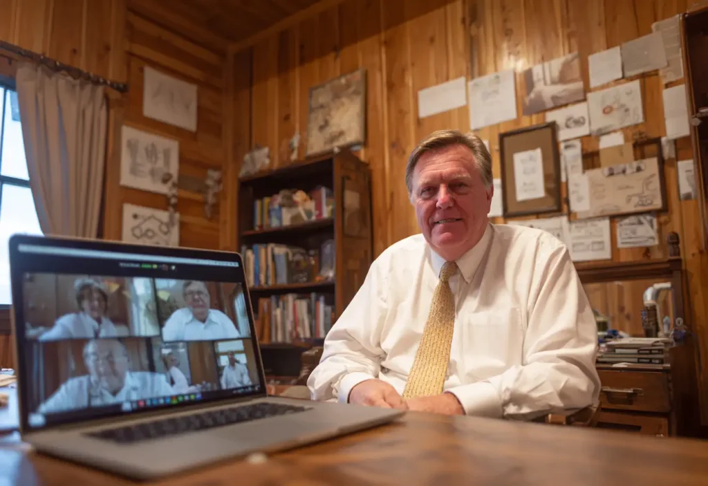 Doctor working from home office.